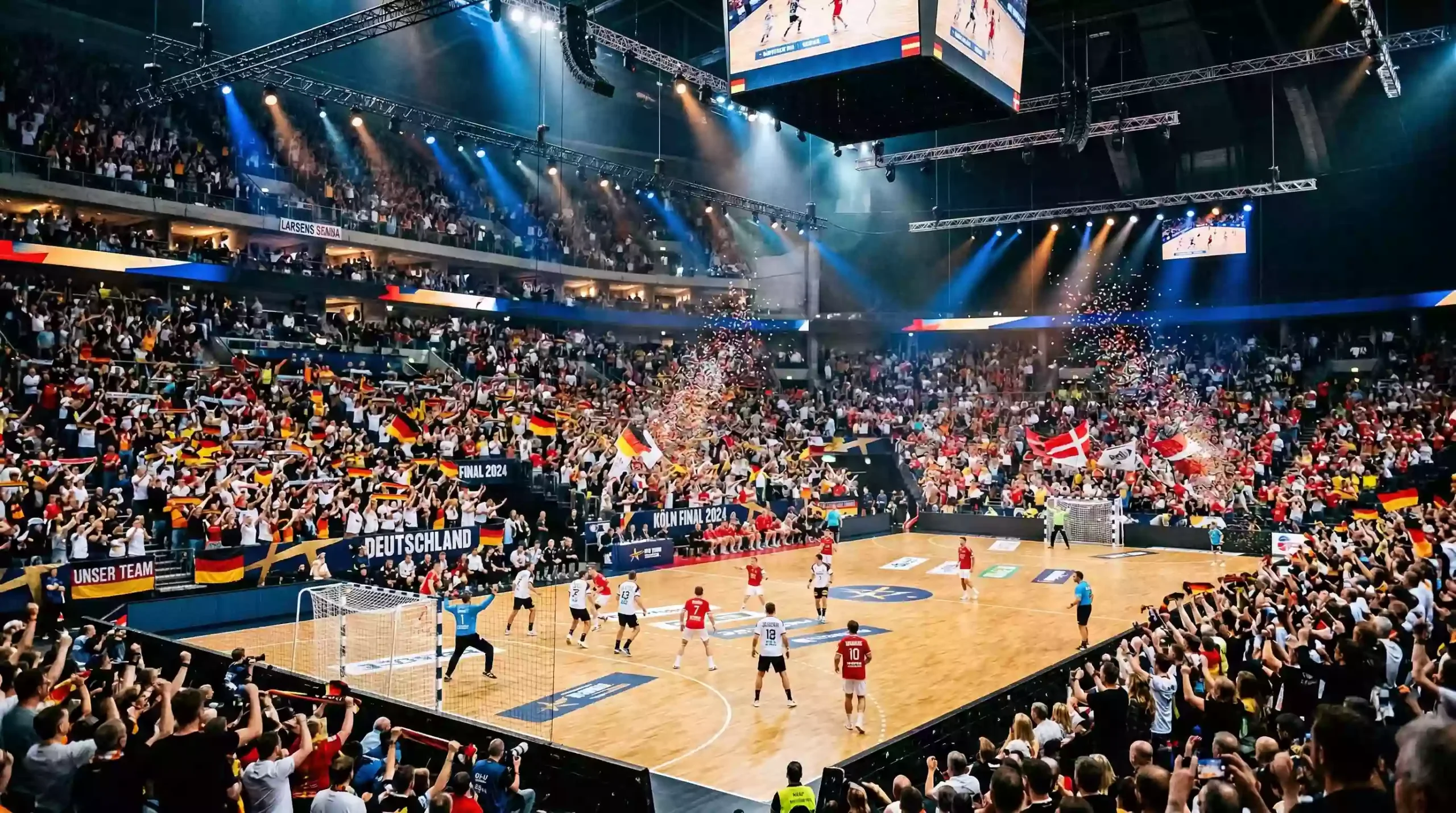 EHF Final Four Lanxess Arena Köln mit jubelnden Handballfans